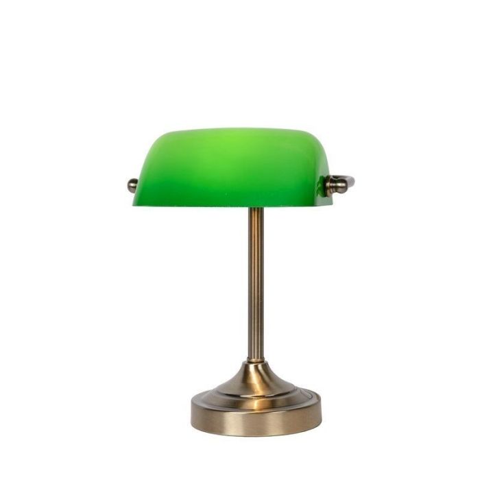 Lampe de banquier classique verte, Banker, avec interrupteur