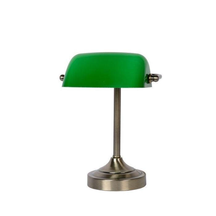Lampe de banquier classique verte, Banker, avec interrupteur