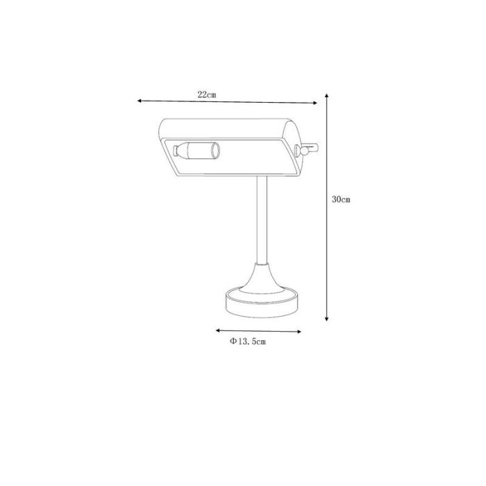 Lampe de banquier classique verte, Banker, avec interrupteur
