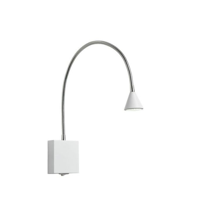 Applique murale moderne blanche, Buddy, 3W, 4000K LED, avec interrupteur