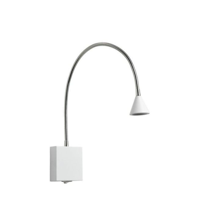 Applique murale moderne blanche, Buddy, 3W, 4000K LED, avec interrupteur