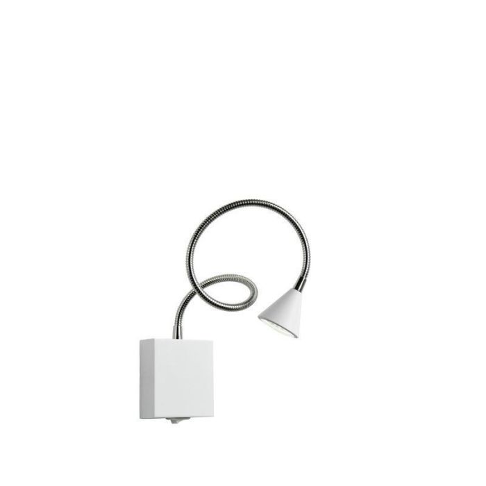 Applique murale moderne blanche, Buddy, 3W, 4000K LED, avec interrupteur