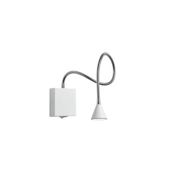 Applique murale moderne blanche, Buddy, 3W, 4000K LED, avec interrupteur