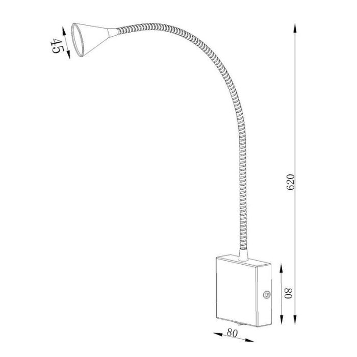 Applique murale moderne blanche, Buddy, 3W, 4000K LED, avec interrupteur