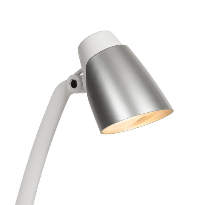 Lampe de bureau classique blanche, Ludo, 4,5W, 3000K LED, avec interrupteur