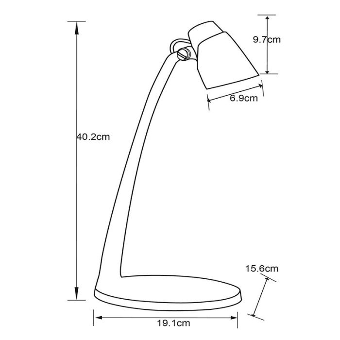 Lampe de bureau classique blanche, Ludo, 4,5W, 3000K LED, avec interrupteur