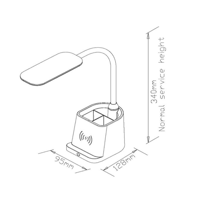 Lampe de bureau moderne noire, Penny, 4,7W, 3000K LED, avec interrupteur