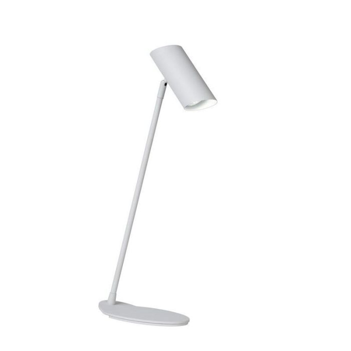 Lampe de bureau moderne blanche, Hester, avec interrupteur