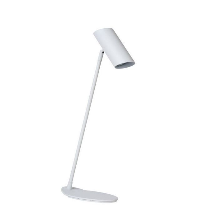 Lampe de bureau moderne blanche, Hester, avec interrupteur