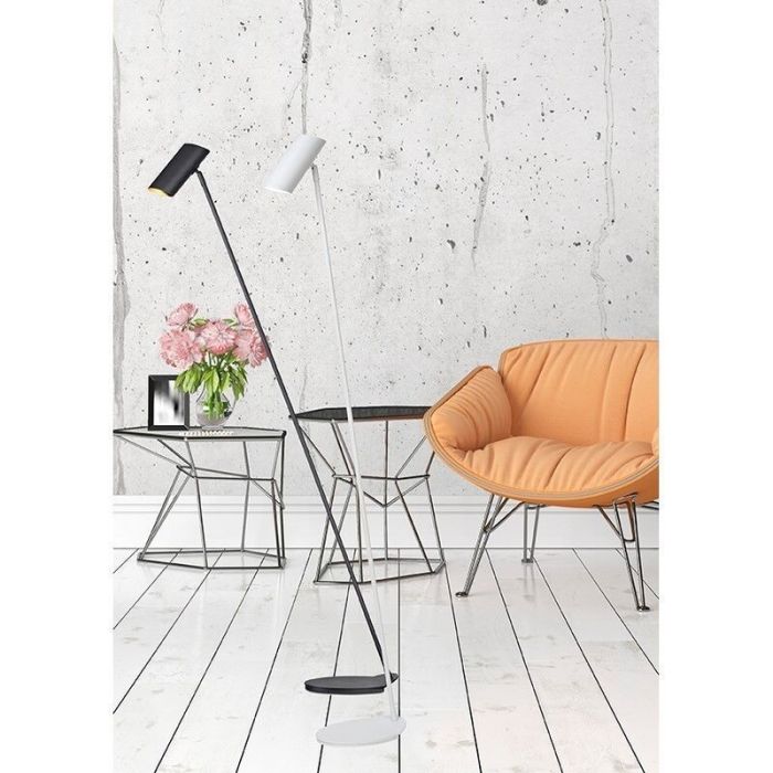 Lampadaire moderne anthracite, Hester, avec interrupteur