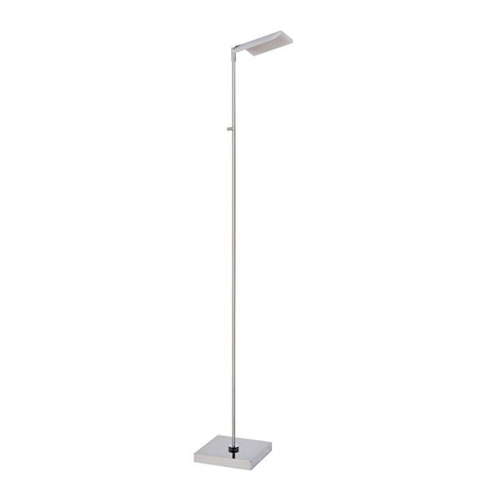 Lampadaire liseuse moderne chromé, Aaron, 12W, 2700K LED, avec variateur tactile
