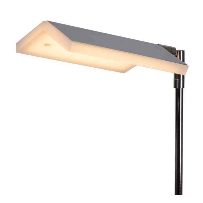 Lampadaire liseuse moderne chromé, Aaron, 12W, 2700K LED, avec variateur tactile