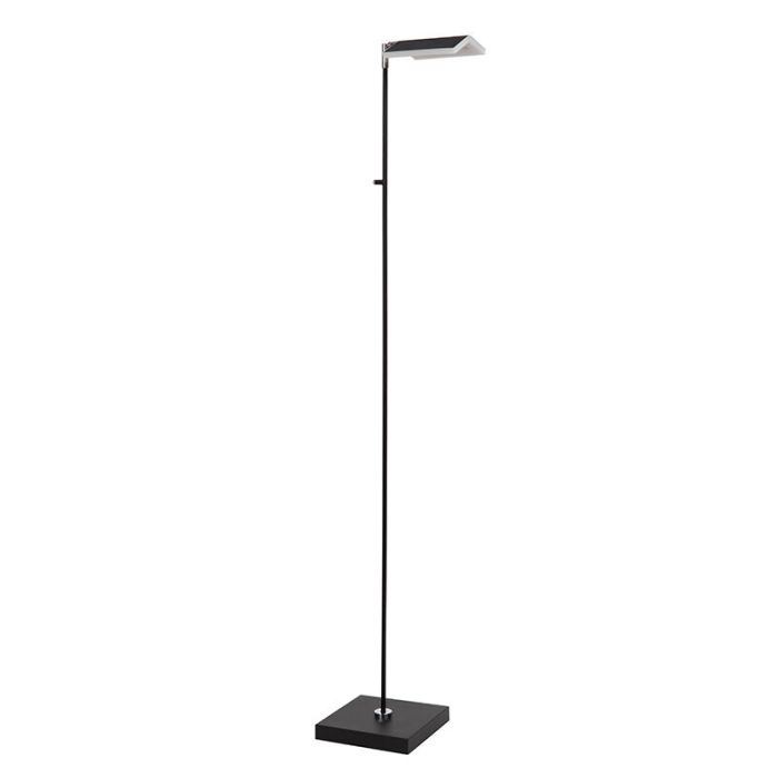 Lampadaire liseuse moderne noir, Aaron, 12W, 2700K LED, avec variateur tactile