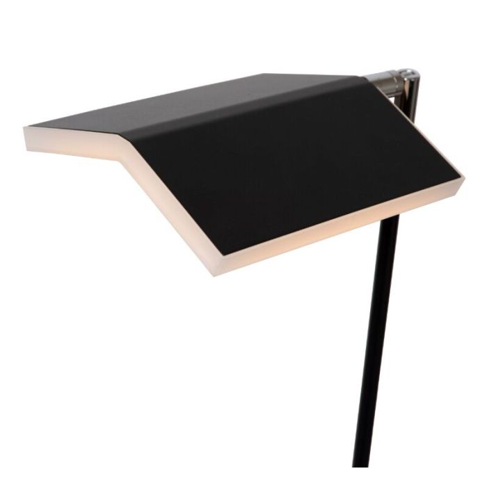 Lampadaire liseuse moderne noir, Aaron, 12W, 2700K LED, avec variateur tactile