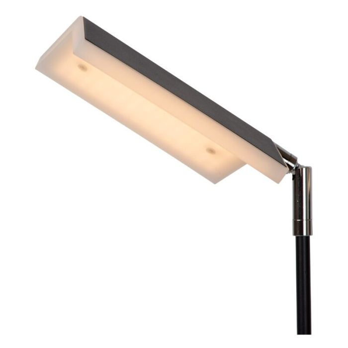 Lampadaire liseuse moderne noir, Aaron, 12W, 2700K LED, avec variateur tactile