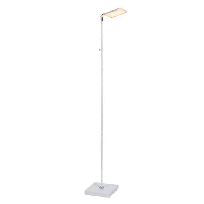 Lampadaire liseuse moderne blanc, Aaron, 12W, 2700K LED, avec variateur tactile
