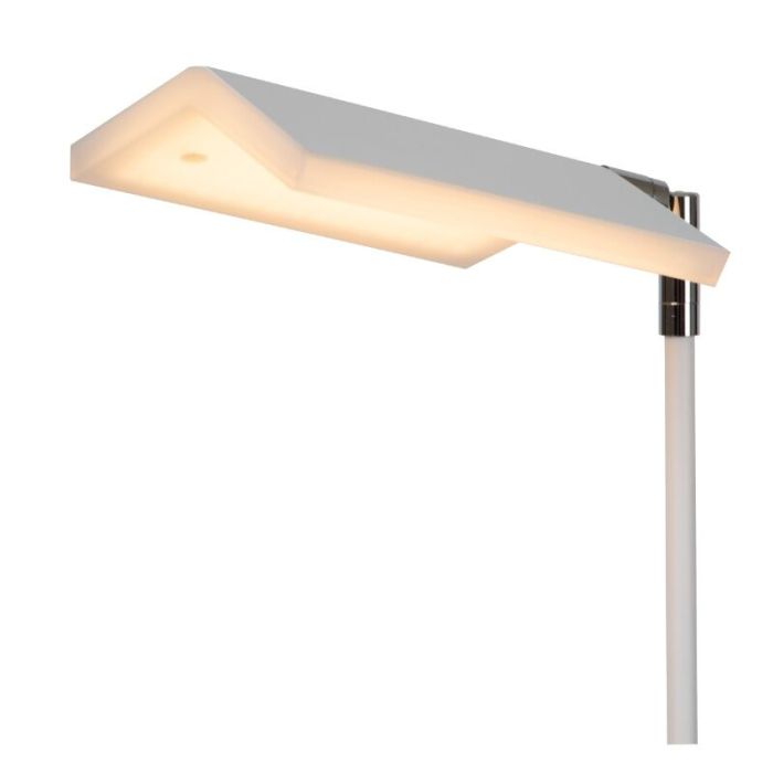 Lampadaire liseuse moderne blanc, Aaron, 12W, 2700K LED, avec variateur tactile