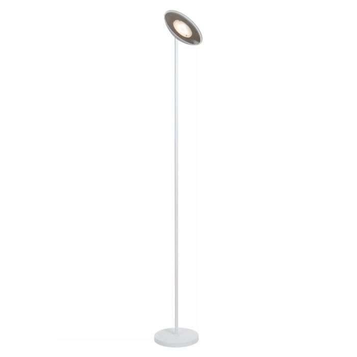 Lampadaire liseuse moderne blanc, Zenith, 20W, 3000K LED, avec variateur tactile