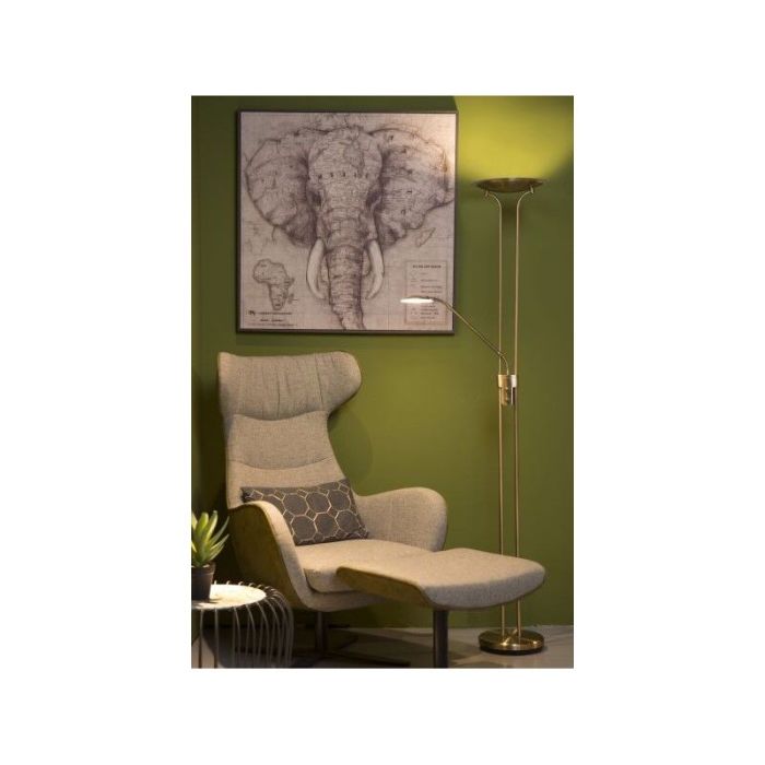 Lampadaire liseuse moderne bronze, Champion, 20W, 3000K LED, avec interrupteur
