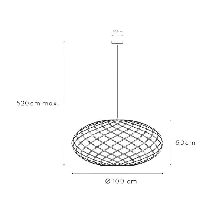 Suspension moderne noire, Wolfram