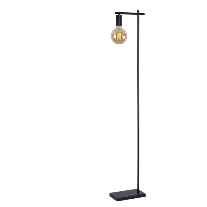 Lampadaire moderne noir, Leanne, avec interrupteur