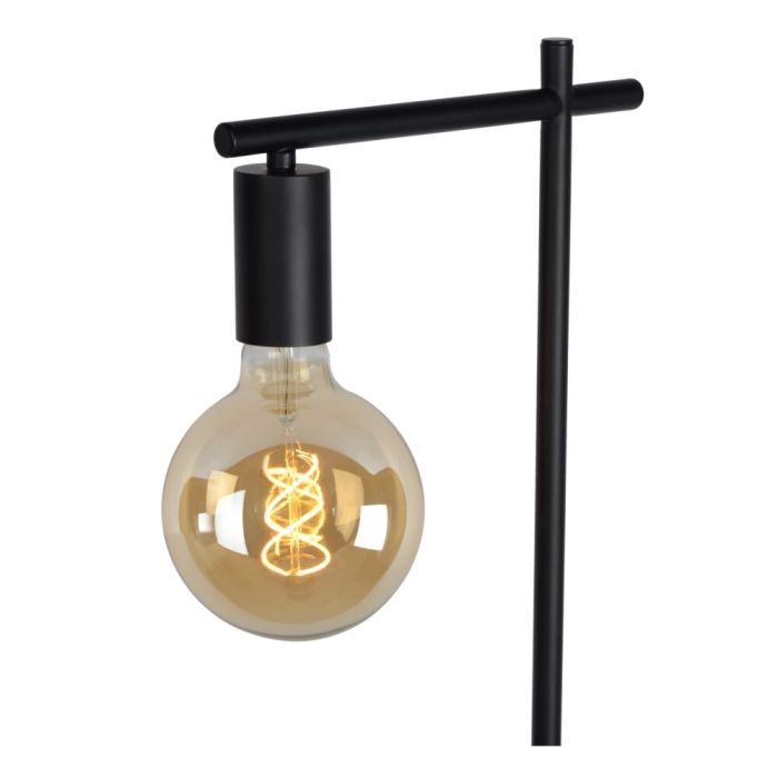 Lampadaire moderne noir, Leanne, avec interrupteur