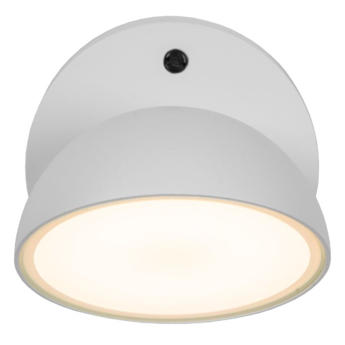 Applique extérieur avec capteur crépusculaire moderne blanche, Finn, 12W, 3000K LED, IP54