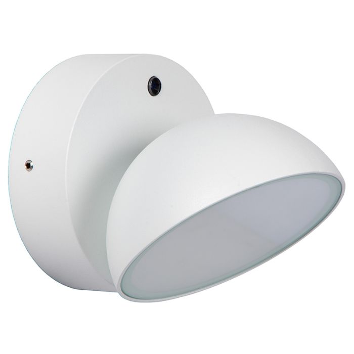 Applique extérieur avec capteur crépusculaire moderne blanche, Finn, 12W, 3000K LED, IP54