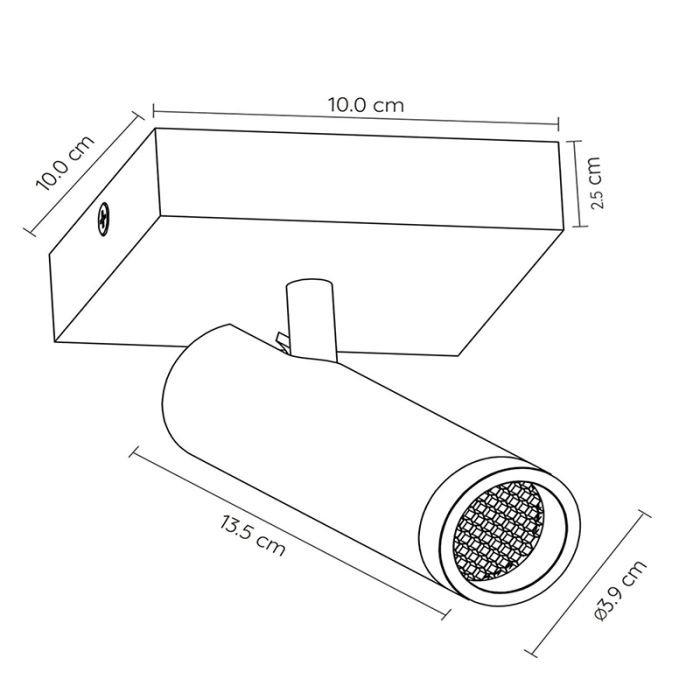 Spot plafond moderne gris, Grado