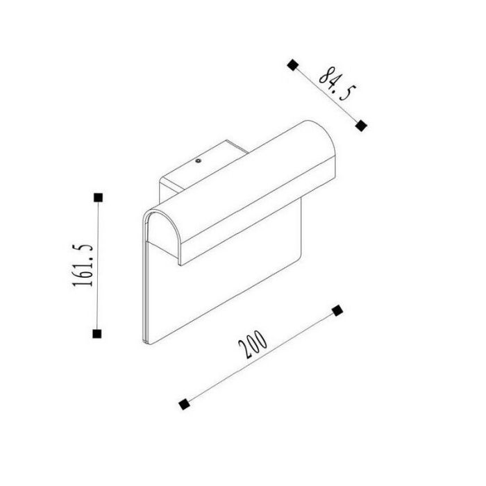 Numéro de maison lumineux moderne noir, Thesi, 6W, 3000K LED, IP54