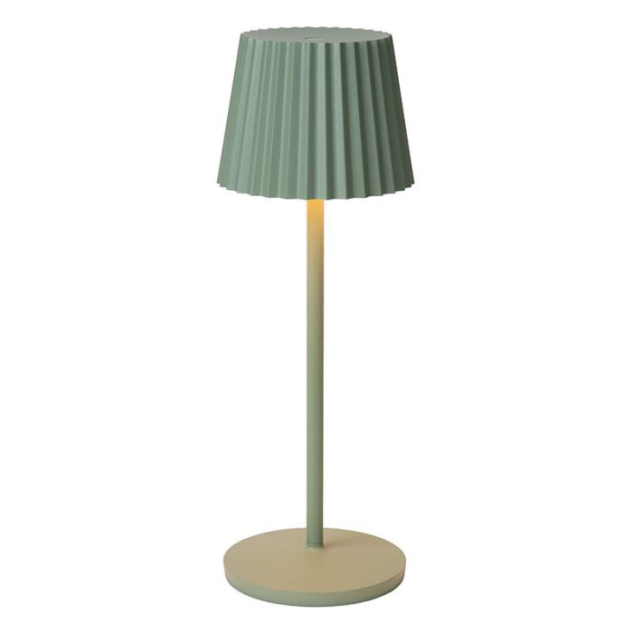 Lampe de table extérieur rustique verte, Justine, 2W, 2700K LED, IP54, avec variateur tactile