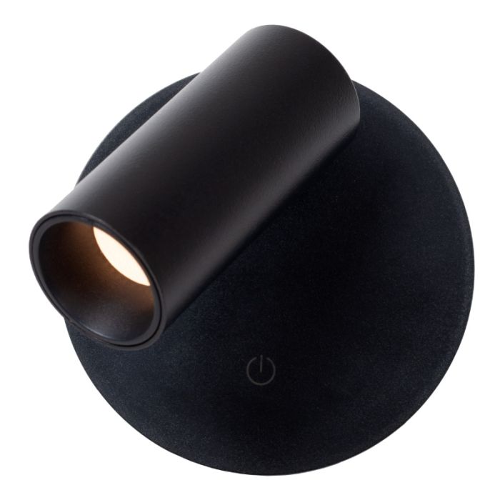 Applique murale rechargeable moderne noire, Toni, 2W, 2700-4000K, avec variateur tactile