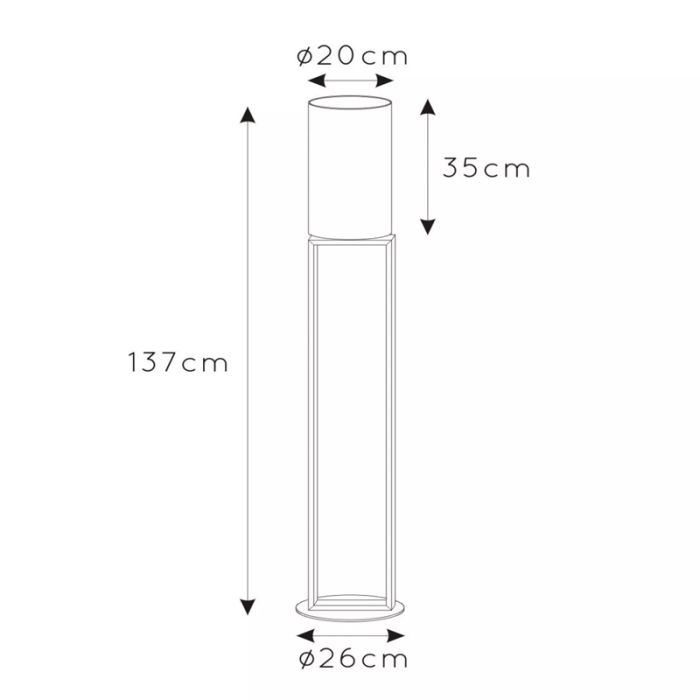 Lampadaire rustique beige, Herman, avec interrupteur