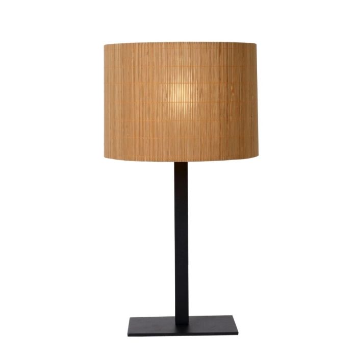 Lampe de table en rotin marronne, Magius, avec interrupteur