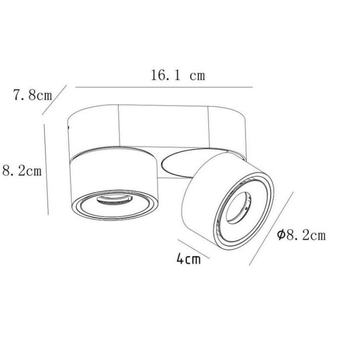 Spot plafond moderne blanc, Yumiko, 8W, 2700K LED