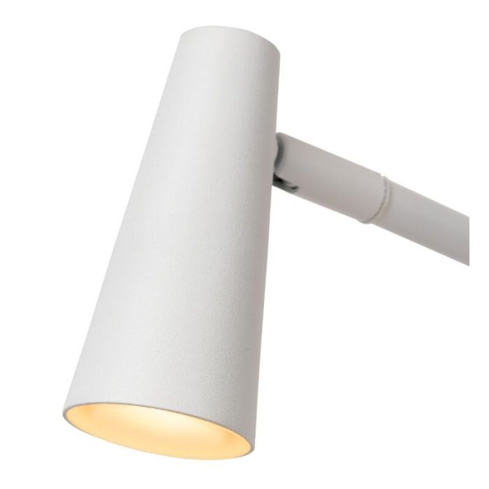 Lampe de table rechargeable moderne blanche, Stirling, 3W, 2700K LED, avec variateur tactile