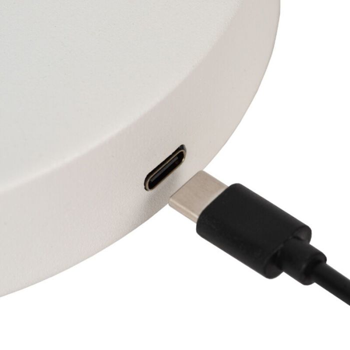 Lampe de table rechargeable moderne blanche, Stirling, 3W, 2700K LED, avec variateur tactile