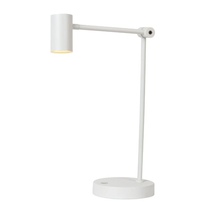 Lampe de table rechargeable moderne blanche, Tipik, 3W, 2700K LED, avec variateur tactile