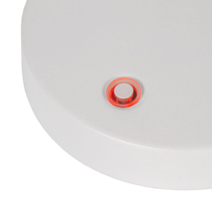 Lampe de table rechargeable moderne blanche, Tipik, 3W, 2700K LED, avec variateur tactile