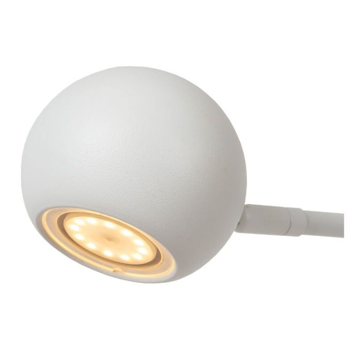 Lampadaire rechargeable moderne blanche, Comet, 3W, 2700K LED, avec variateur tactile