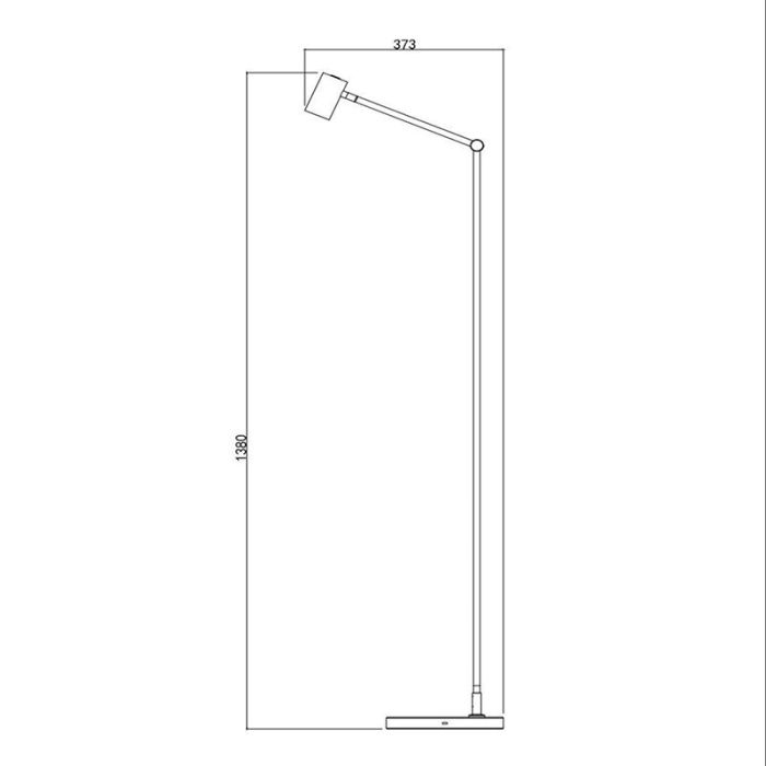 Lampadaire rechargeable moderne noire, Tipik, 3W, 2700K LED, avec variateur tactile