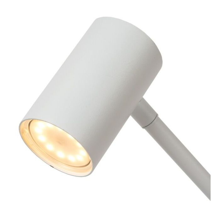 Lampadaire rechargeable moderne blanche, Tipik, 3W, 2700K LED, avec variateur tactile