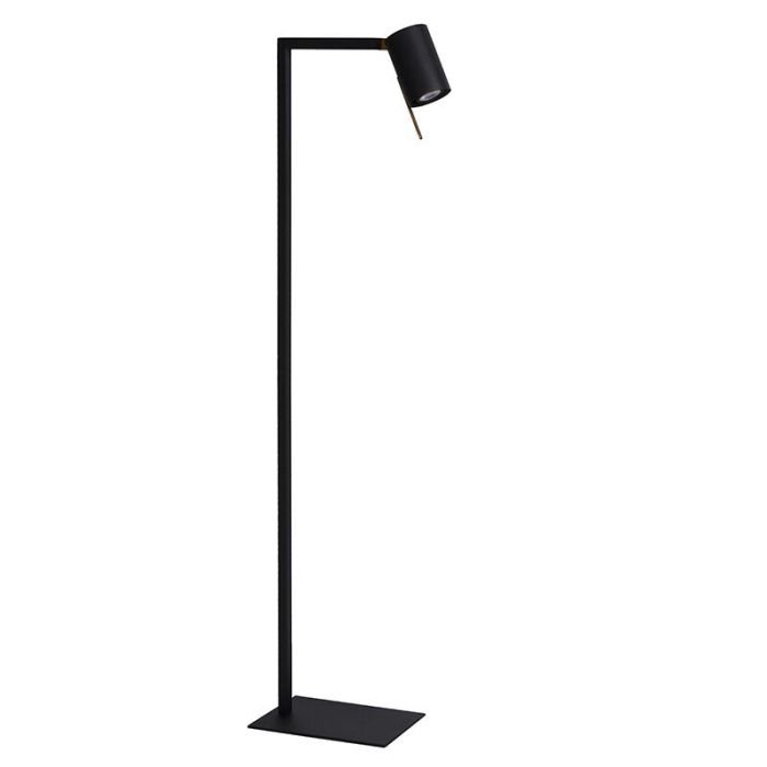 Lampadaire liseuse moderne noir, Lesley, avec interrupteur
