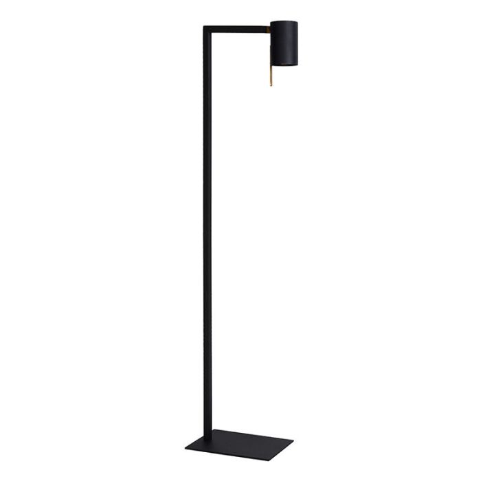 Lampadaire liseuse moderne noir, Lesley, avec interrupteur