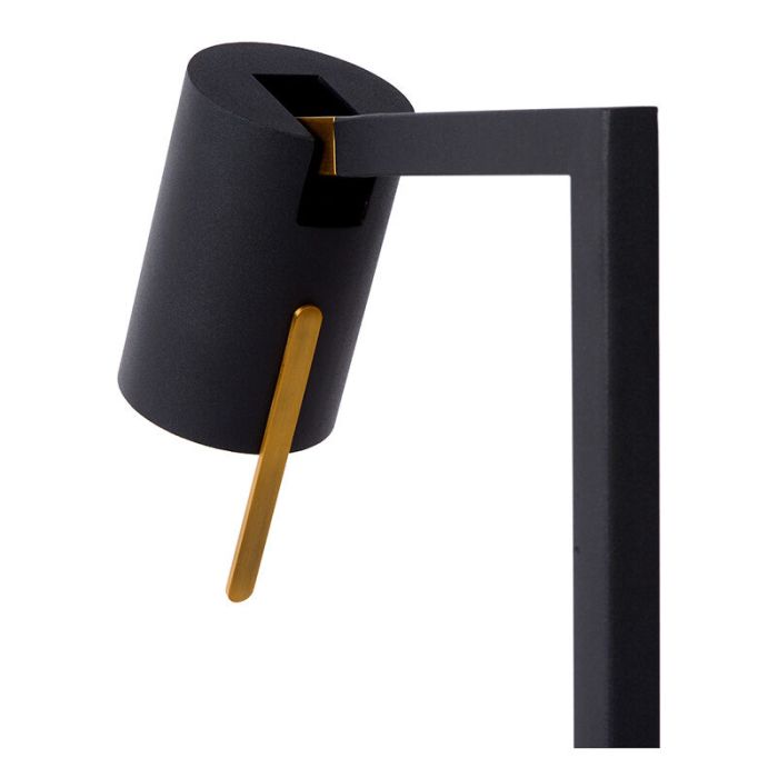 Lampadaire liseuse moderne noir, Lesley, avec interrupteur