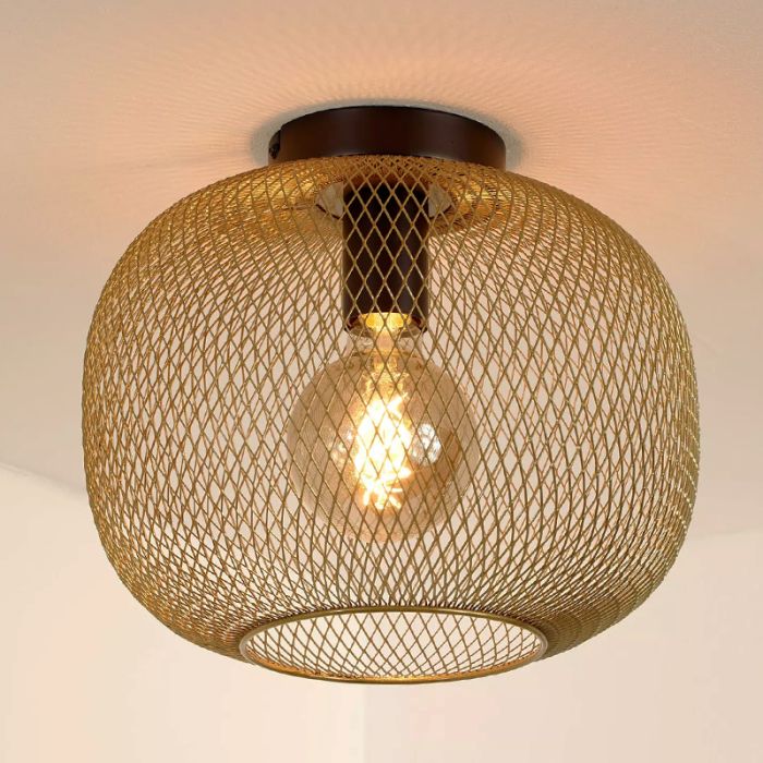 Lampe plafond vintage dorée, Mesh