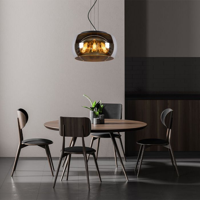 Suspension moderne grise, Olivia