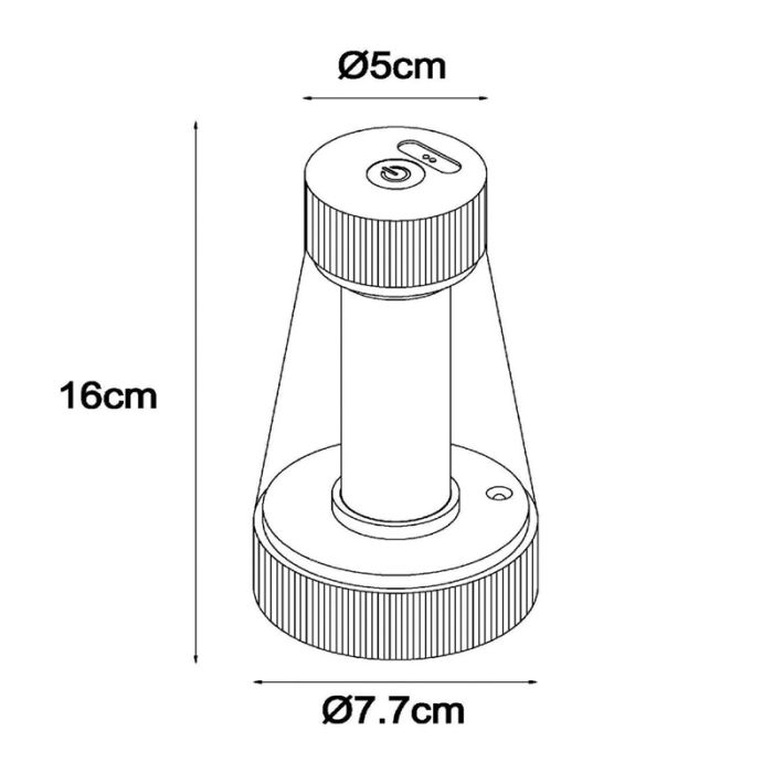 Lampe de table d'extérieur rechargeable moderne rose, Lorali, 1,2W, 2700K LED, IP44, avec variateur tactile