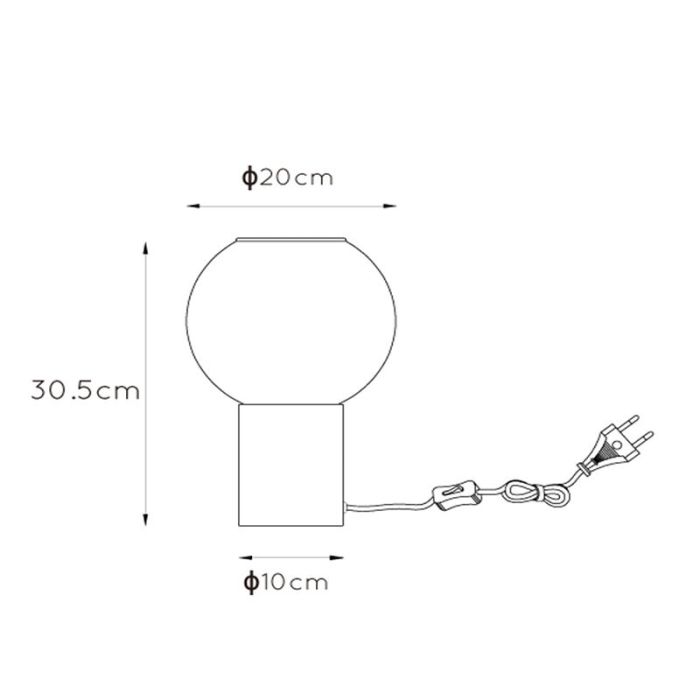 Lampe de table moderne noire, Marius, avec interrupteur