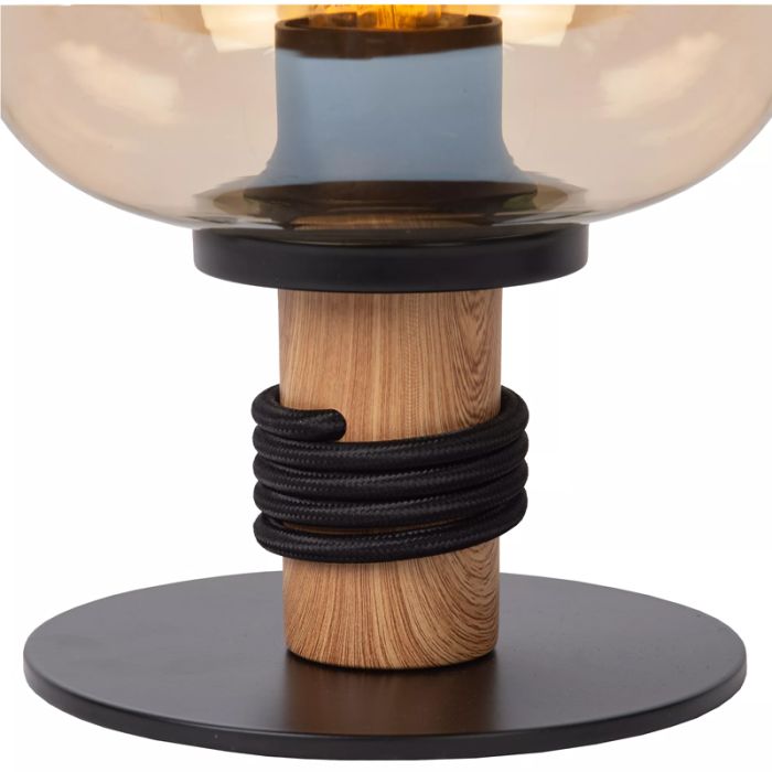 Lampe de table rétro ambre, Ilona, avec interrupteur